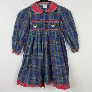 M.C.‎ Collection Dress Girls 6 VTG Tartan Plaid Christmas Holiday Cottagecore